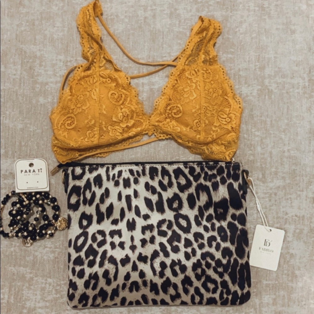 Leopard Print Shouler Hand Bag Bandeau Bracelets